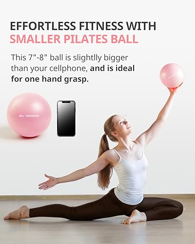 Miniatura 4 de Trideer Bola de pilates - 7-8 pulgadas con bomba, bola pequeña para yoga, barra, terapia física