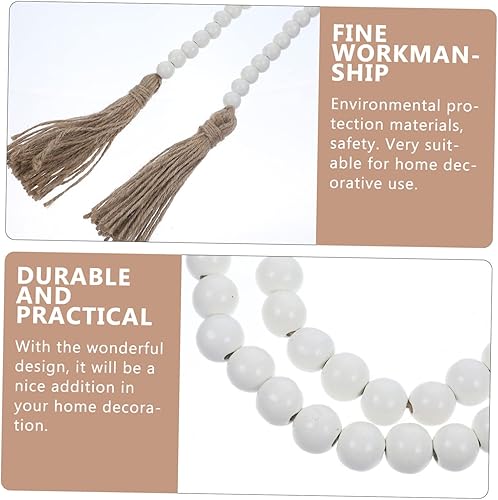 Miniatura 9 de IMIKEYA Cuentas de madera guirnalda de cuentas de madera de granja para decoración de bandejas escalonadas