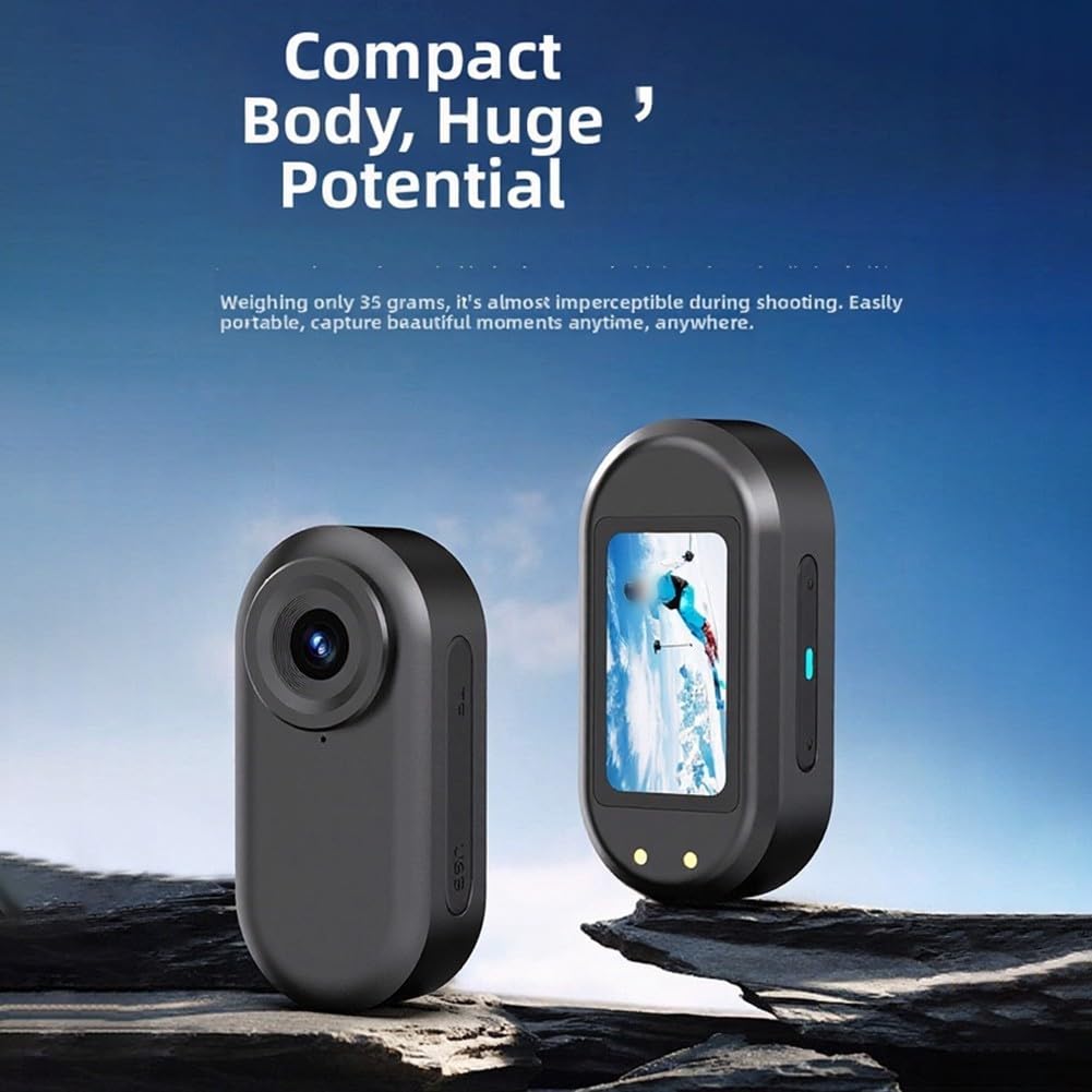 1080P per mini Action Cam Portatile Vivavoce 1080P per Mini Action (Bianco) | Full HD 1080P, registrazione a mani libere, design a forma di pollice, materiale ABS, compagno di viaggio