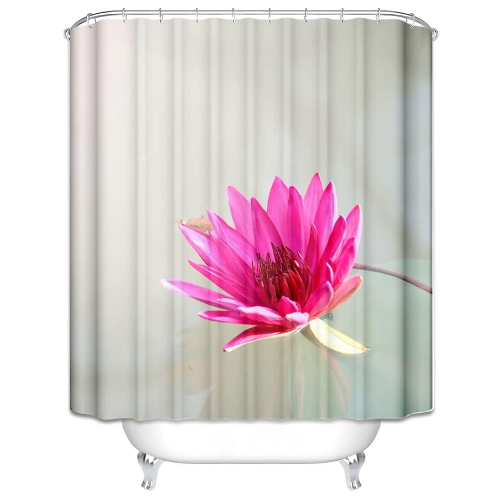 Tenda Da Doccia Gotica Con Teschio E Scheletri, Rosa E Floreale, 180x180 Cm, In Poliestere Impermeabile Con Ganci