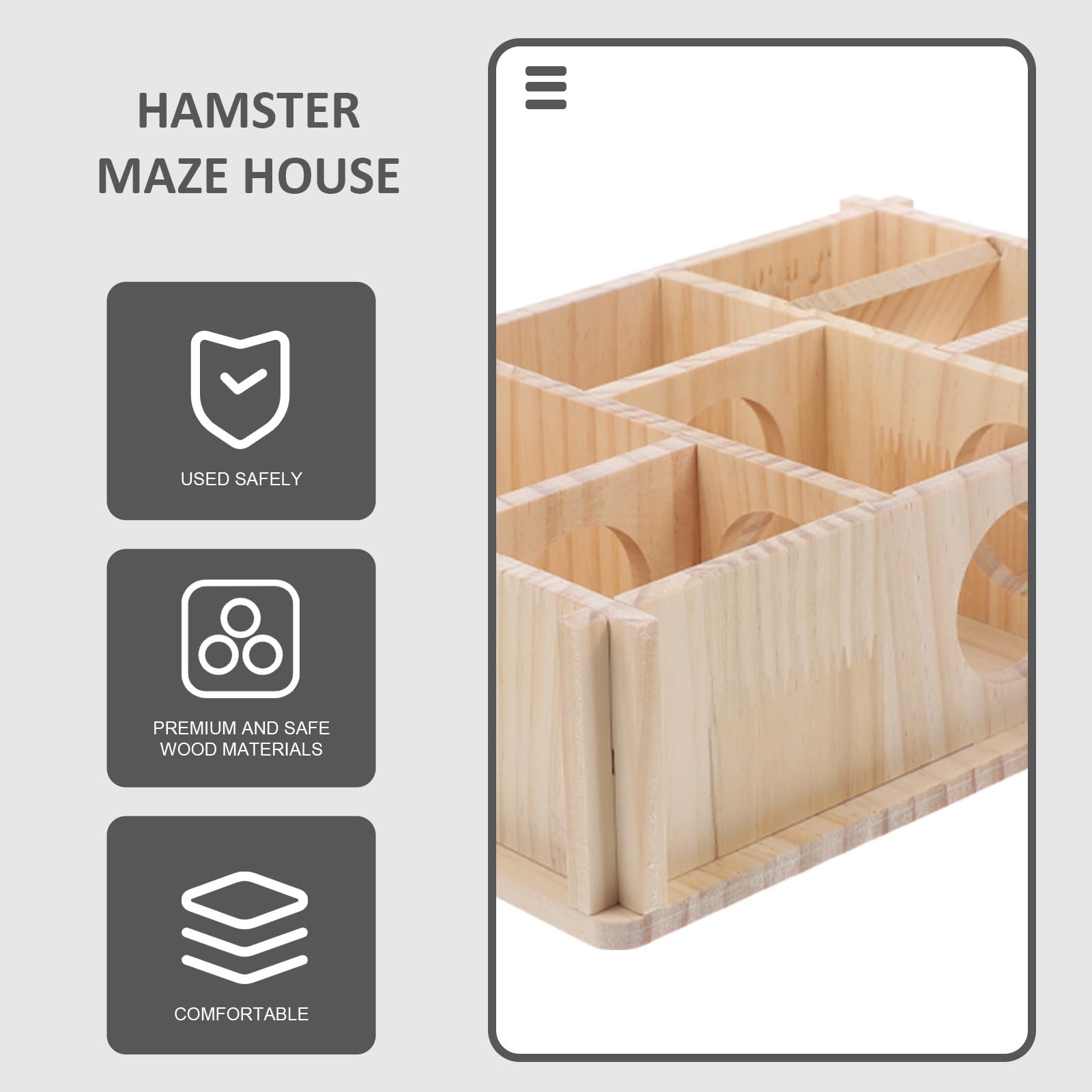 Hamsterhaus mit Labyrinthform für Hamster und Ratten Komfortable Ruheplattform und Entdeckerspiel für Ganzjährigen Einsatz