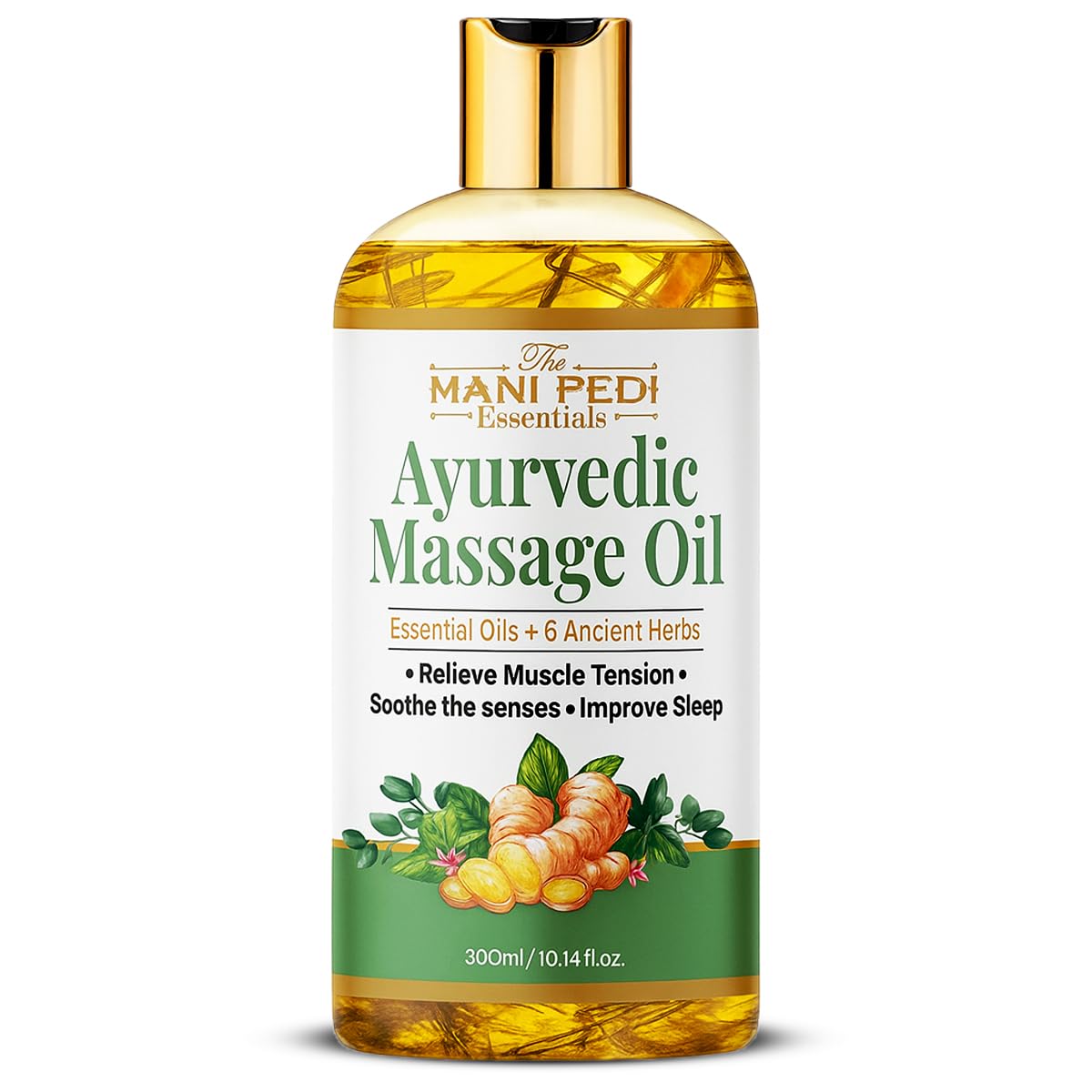 TMPE Ayurvedic Massage Oil enriched with Clove, Almond & Lemongrass Oils with 6 ancient herbs - 300ml. Relieves Muscle Tensions, Calms Nerves, Soothes the soul. 100% Natural