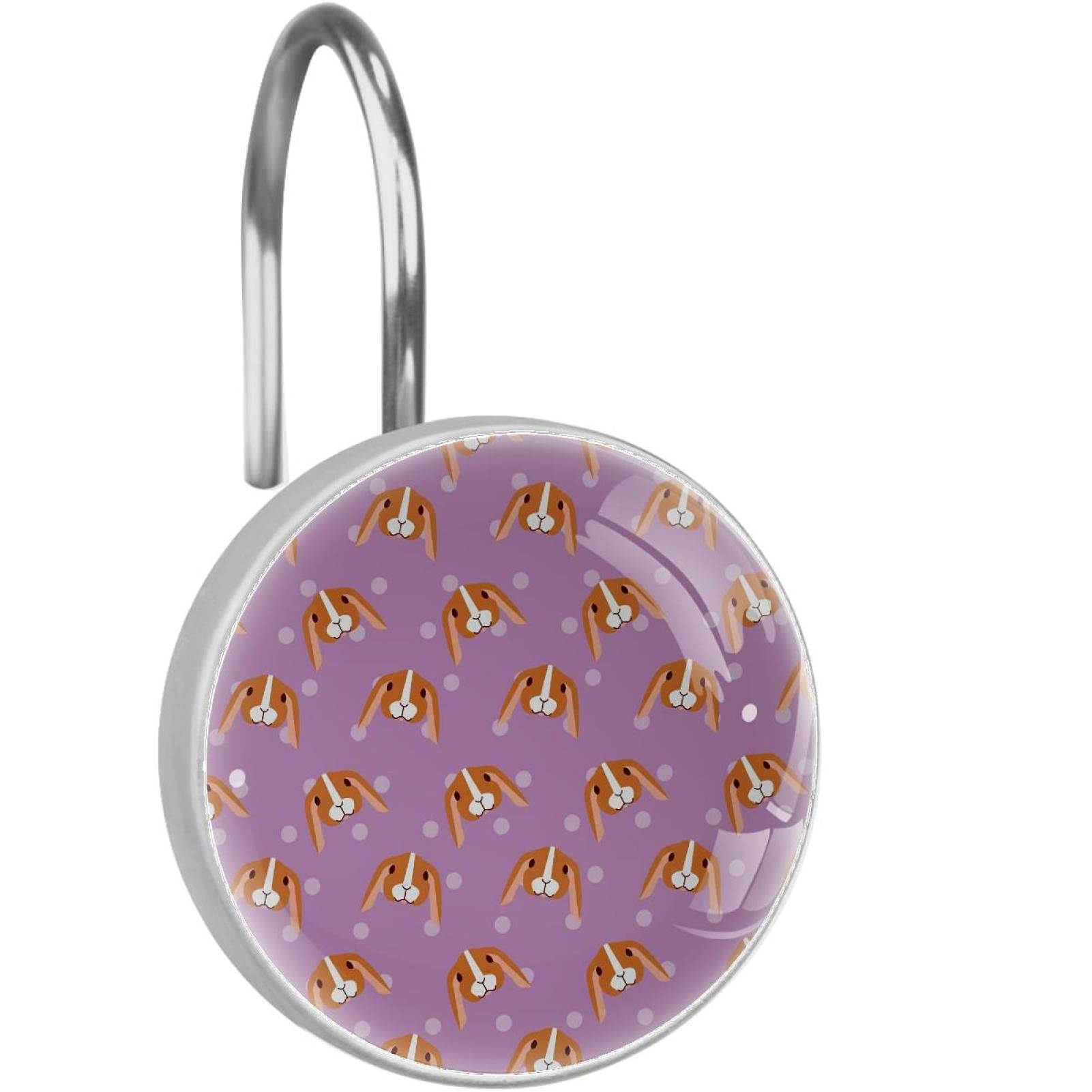Anneaux de rideau de douche antirouille en acier inox durable violet