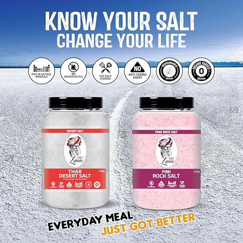 Image of Lunn Pink Rock Salt | 1.5 kg | Himalayan Sendha Namak | Rich in Natural Minerals | No Anti-Caking Agents | Vegan & Gluten-Free | Pure & Unprocessed