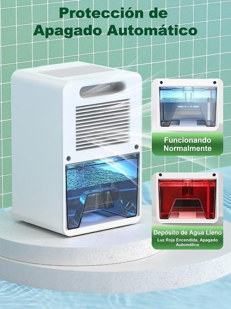Deshumidificador Eléctrico 1800ml, Deshumidificador Bajo Consumo para Dormitorio y Baño, 22,5W, Silencioso con Temporizador y Apagado Automático, Dehumidifier contra Humedad y Condensación(680ml/día) — view 7
