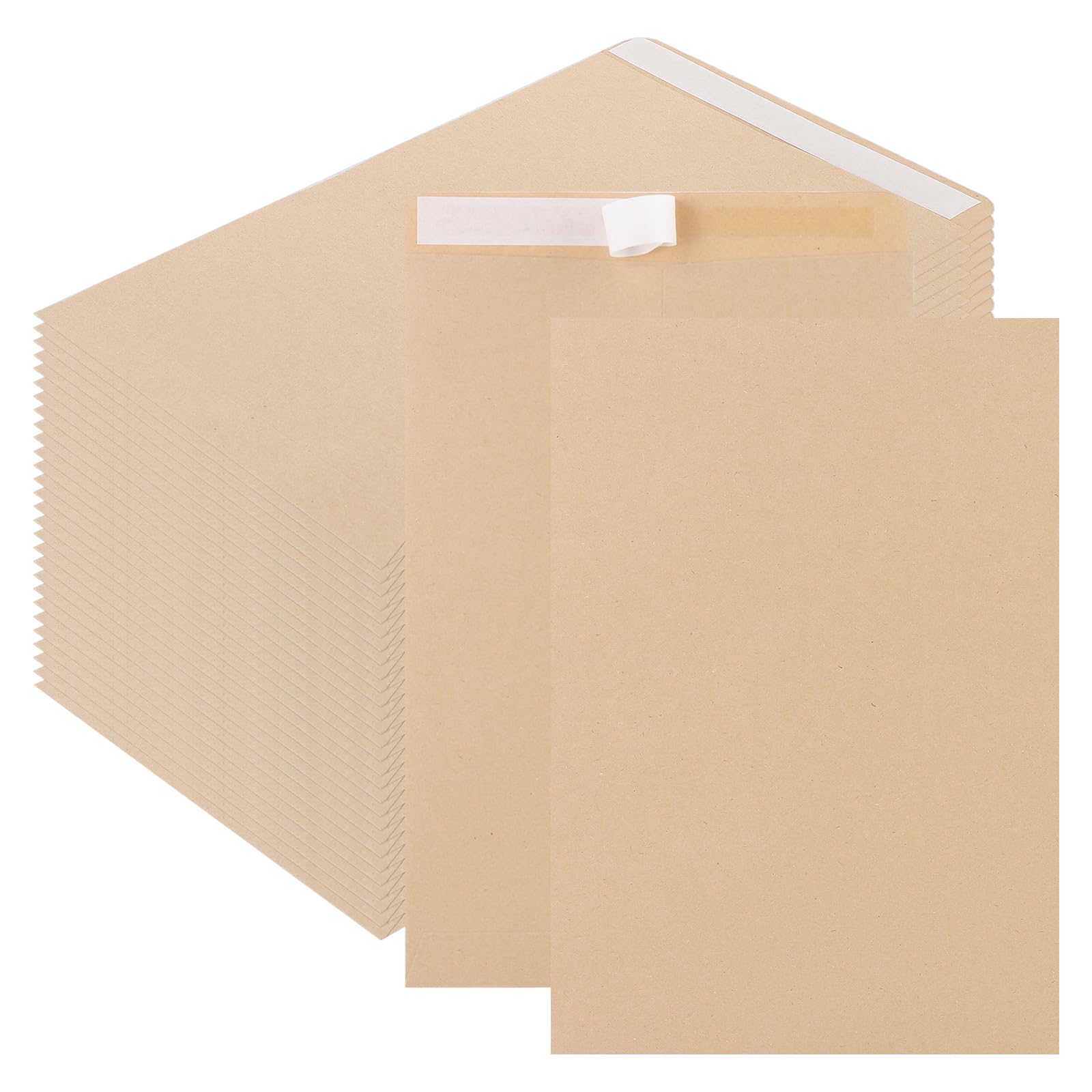 Lot de 300 enveloppes A5 auto-adhésives - 229 x 162 mm - 100 g/m² - Enveloppes kraft sans fenêtre pour la maison, le bureau et une utilisation commerciale - Marron