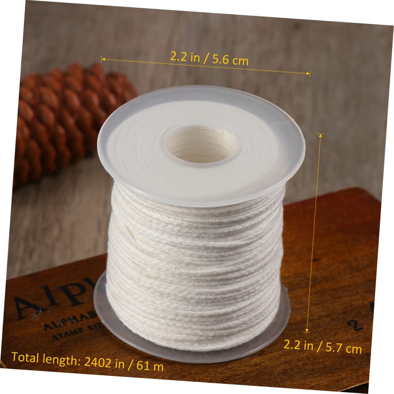 Homoyoyo Candle Supply 2 Rolls of Braided Wick Spools 61 Meter Total Perfect for DIY