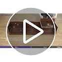 Seang 70" TV Stand with Rolling Doors and Storage, Mid-Century, Natural image 7