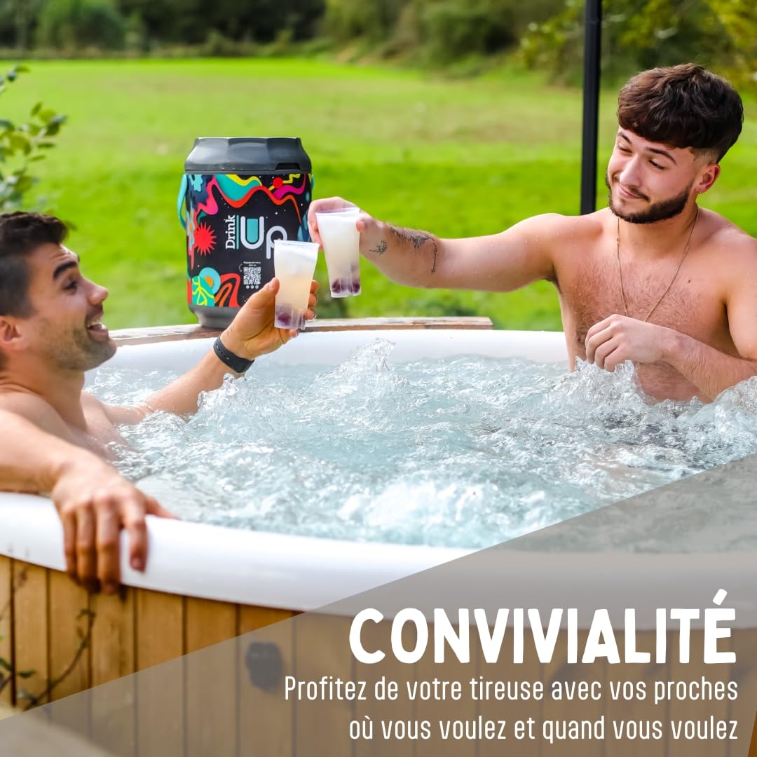 DRINK UP décor Infinity Tireuse Portative 10 verres 1 ceinture porte verres 20h froid sans électricité bières cocktails