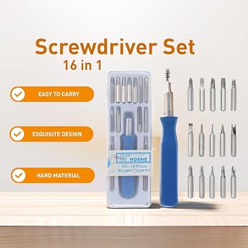 15 in 1 Precision Screwdriver Set, Small Pocket Screwdriver Set with Phillips Flathead Torx Y Screwdriver Bits, Mini Screwdrivers Kit for Electronics, PC,Laptop,Watch, Glass Repairing Tool