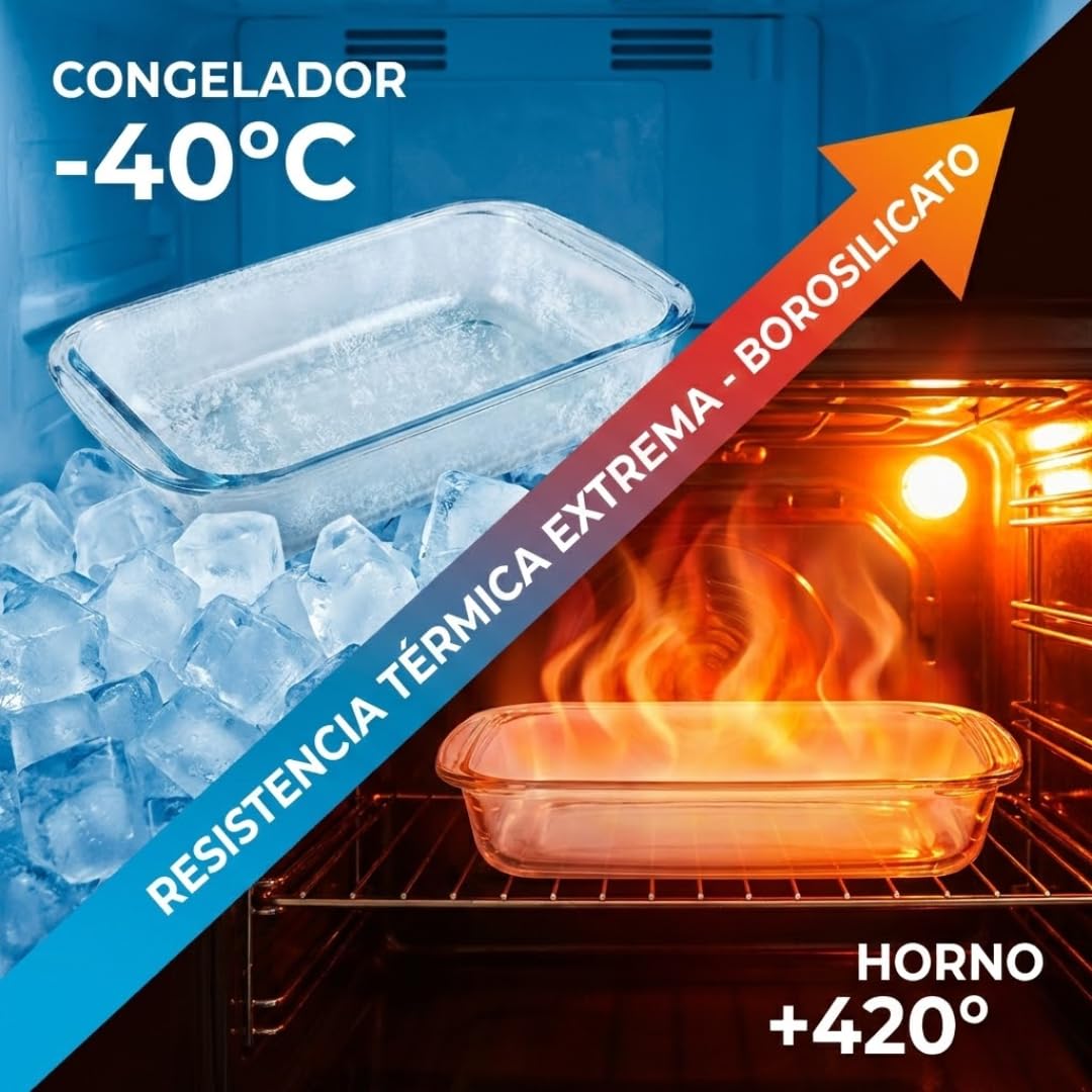 Set de 3 Fuentes para el Horno de Cristal con Extrema Resistencia a Choques Térmicos, Transparente.Set de 3 piezas capacidad 1,6, 2,2 y 3 Litros. Gourmet Tools