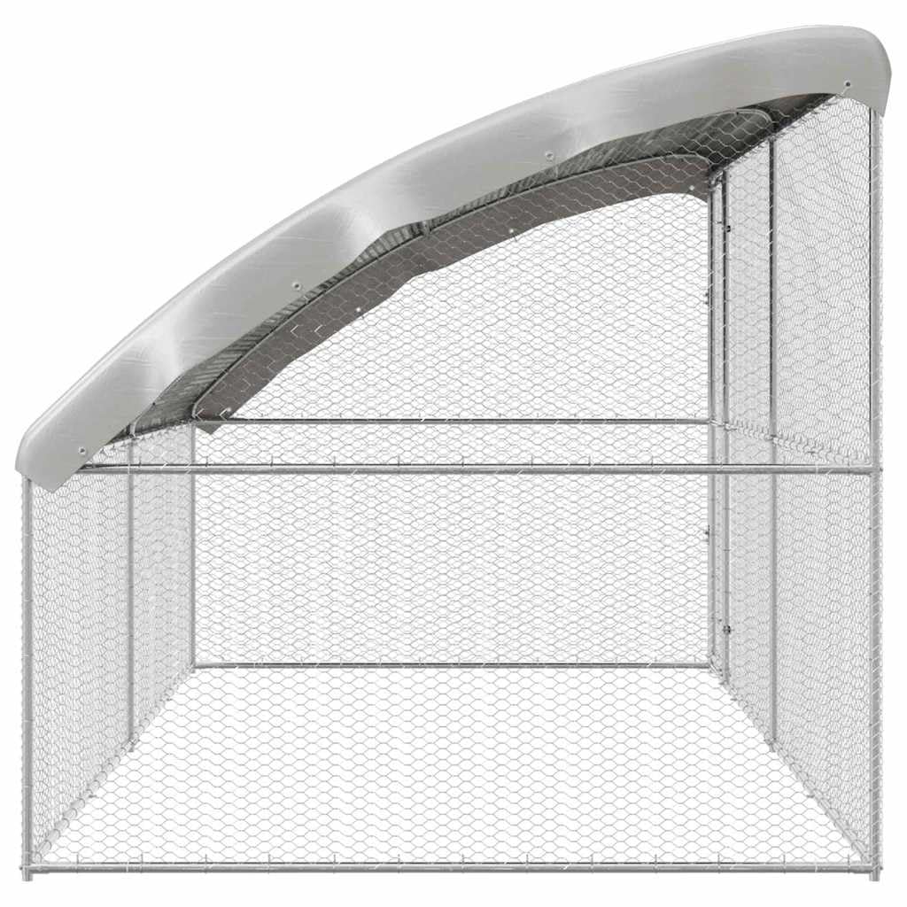 Jaula para gallinas, 2 unidades, plateada, 400 x 200 x 200 cm, acero galvanizado, jaula para gallinas, gallinas, conejos, gansos, palomas y codornices