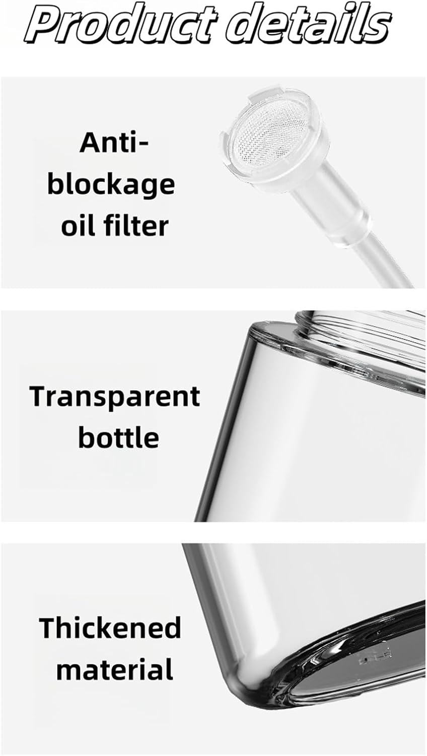 Black, Kitchen Household Spray Bottle, 200Ml Hand-Held Oiler, Easy to Clean and Dismantle, Suitable for Cooking, Salads and Grilling in The Kitchen, for Men and Women image 5