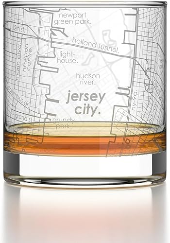 Vista 109 de Well Told Vaso grabado de Washington DC Map Rocks, vidrio de whisky antiguo (11 onzas, transparente), regalo para los amantes del whisky 147-Claro