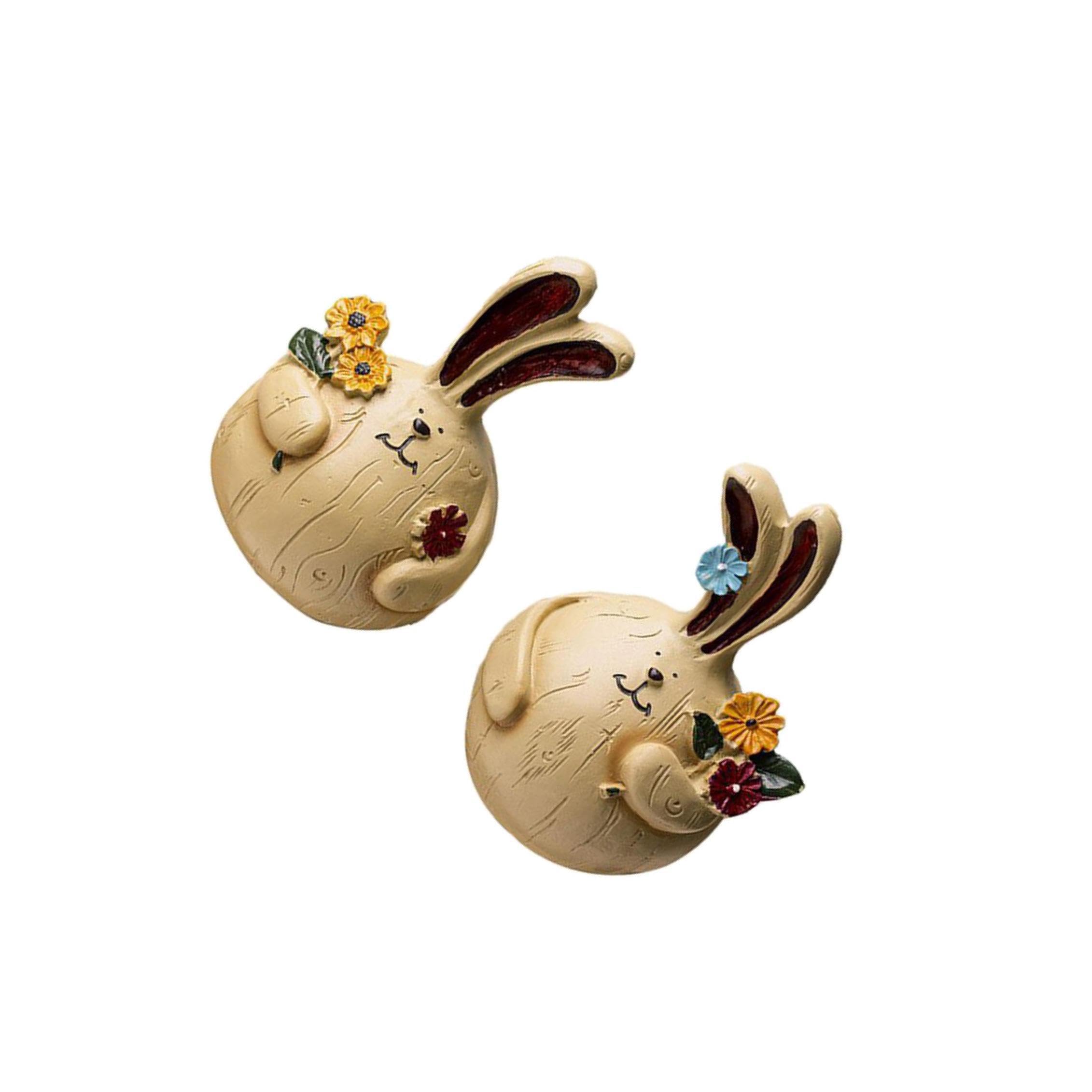 ALCXAZS Exquisite Rabbit Head Ornaments Figurine Animal Sculpture Clear Texture Home Or Office Spaces Desktop for Creative Decorative Art Crafts Resin