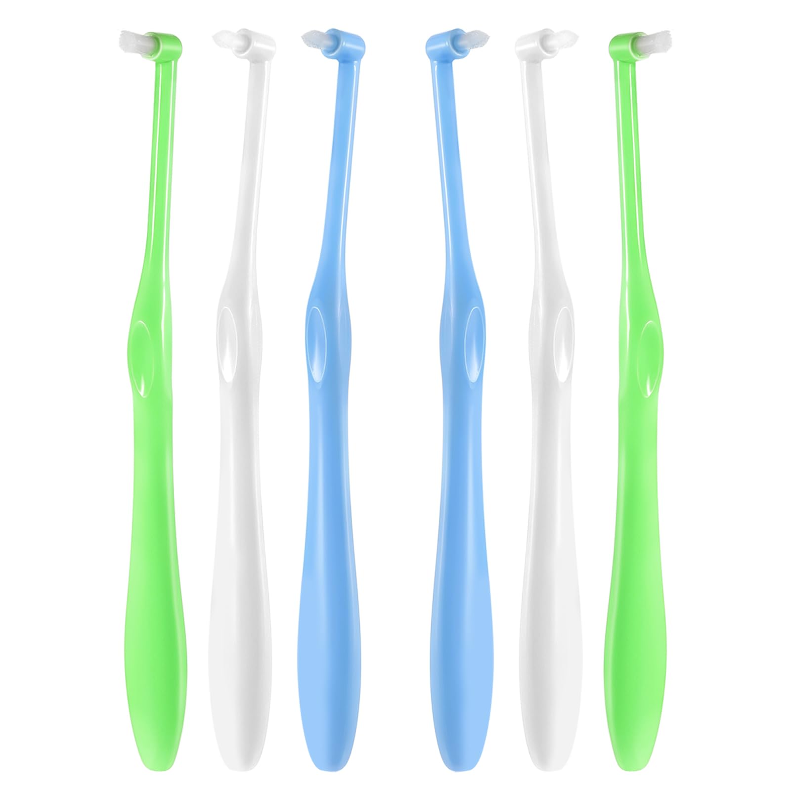 6Pcs End Tuft Toothbrush Orthodontic Toothbrush Small Head Ultra Soft Gum Brushes for Braces Implants Retainers and Teeth