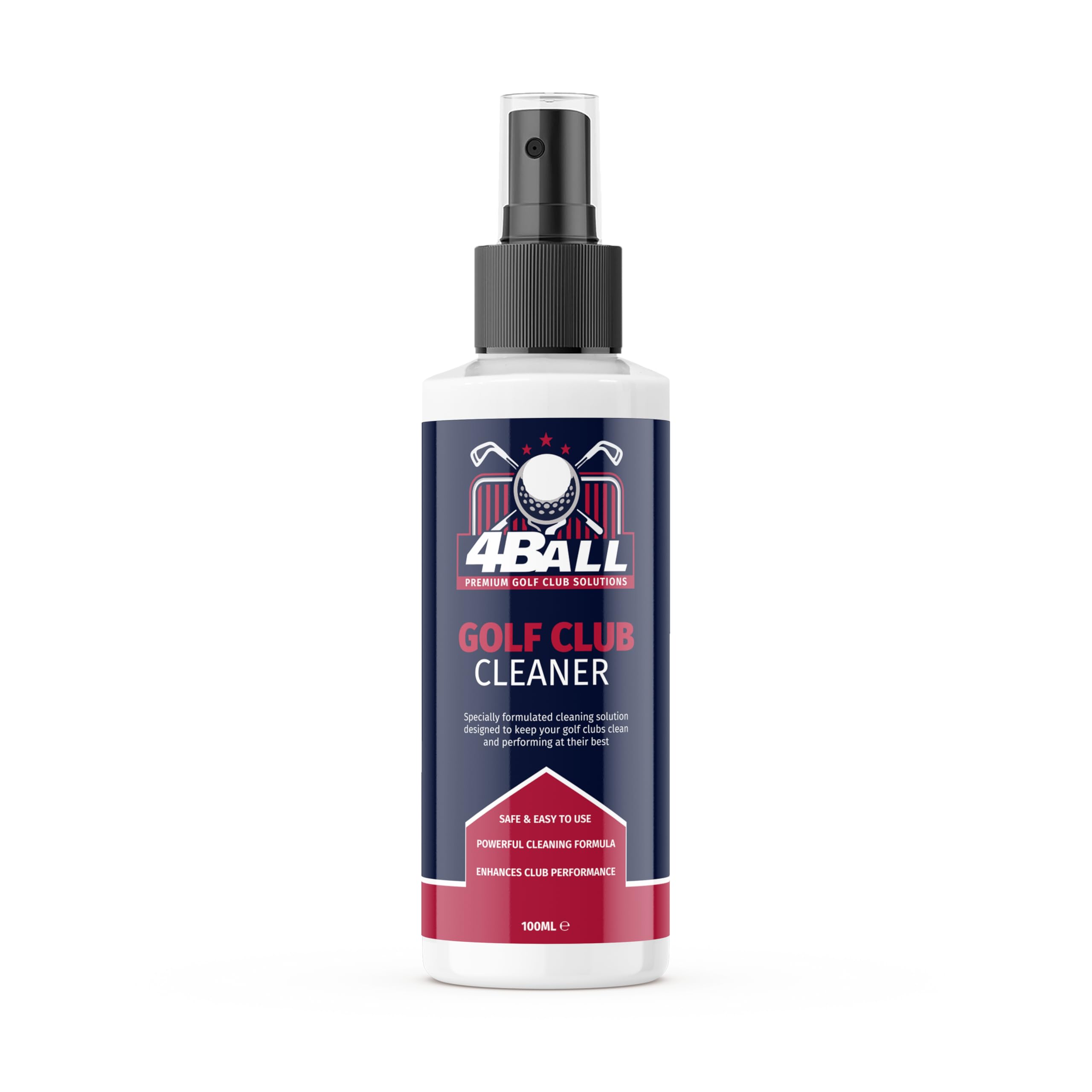 4Ball - Golf Club Cleaner 100ml - Premium Golf Club Cleaning Solution - Removes Dirt, Grass & Debris for Enhanced Performance & Longer Club Life