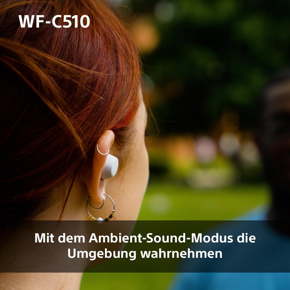 Sony WF-C510 Truly Wireless Kopfhörer - Kleine, leichte Bluetooth In-Ear-Kopfhörer mit Multipoint-Connection, Ambient Sound, IPX4 Rating, Spotify Tap, Quick Charge, 22 HR Akku, iOS & Android - Schwarz