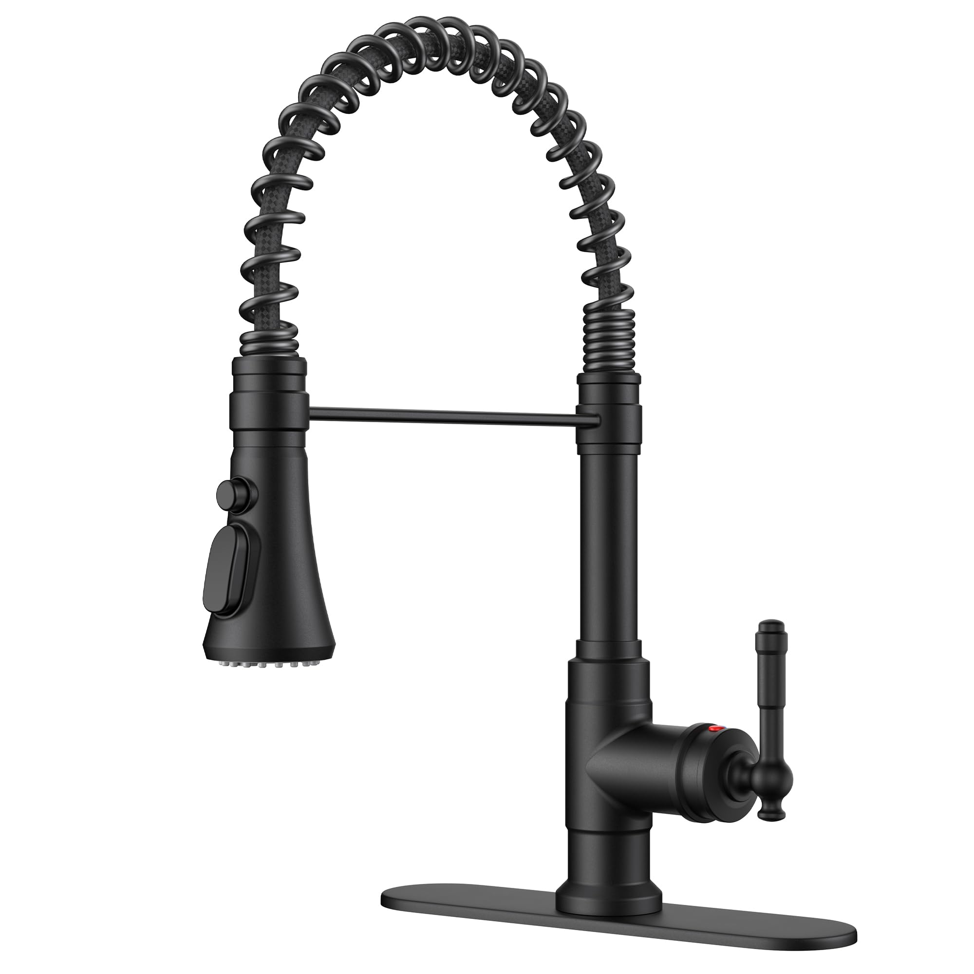 FORIOUS Vintage Black Kitchen Faucet with Pull Down Sprayer, Single Handle