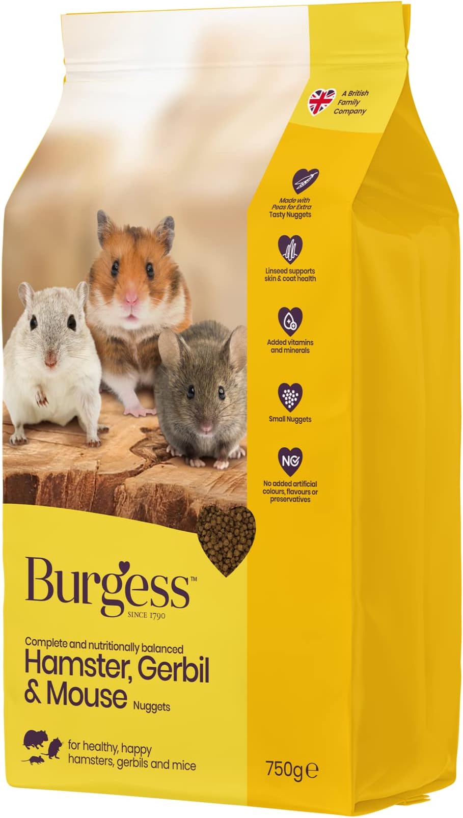 Excel Burgess Hamster Gerbil & Mouse 750G X 3