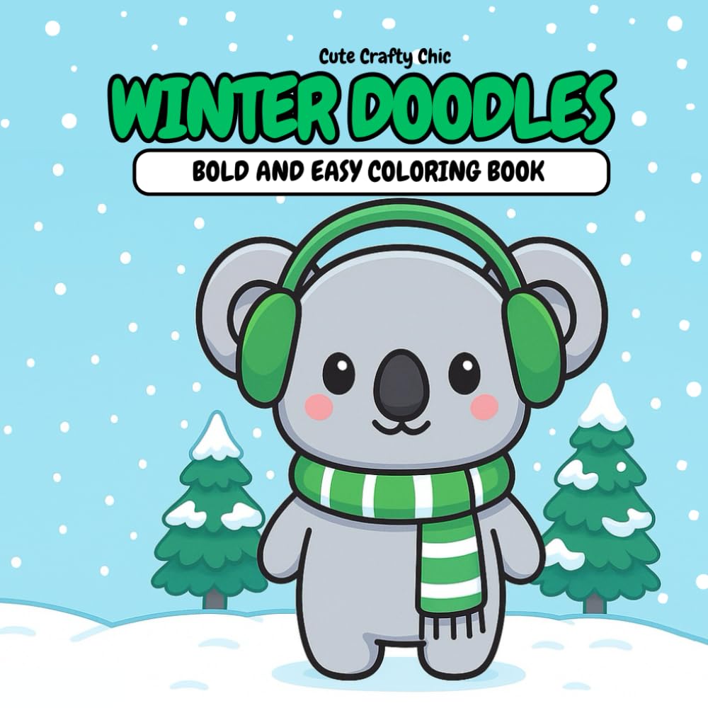 Winter Doodles: Bold and Easy Coloring Book