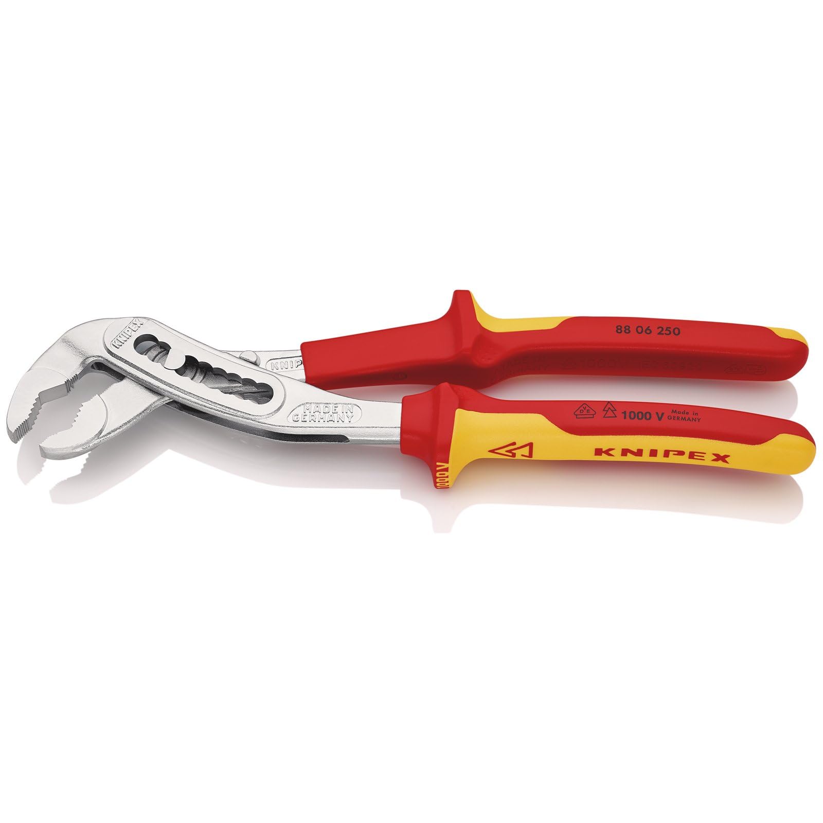 KNIPEX 88 06 250 SB VDE Insulated Alligator® Water Pump Pliers, 250mm, Red and Yellow, 1 - Image 2