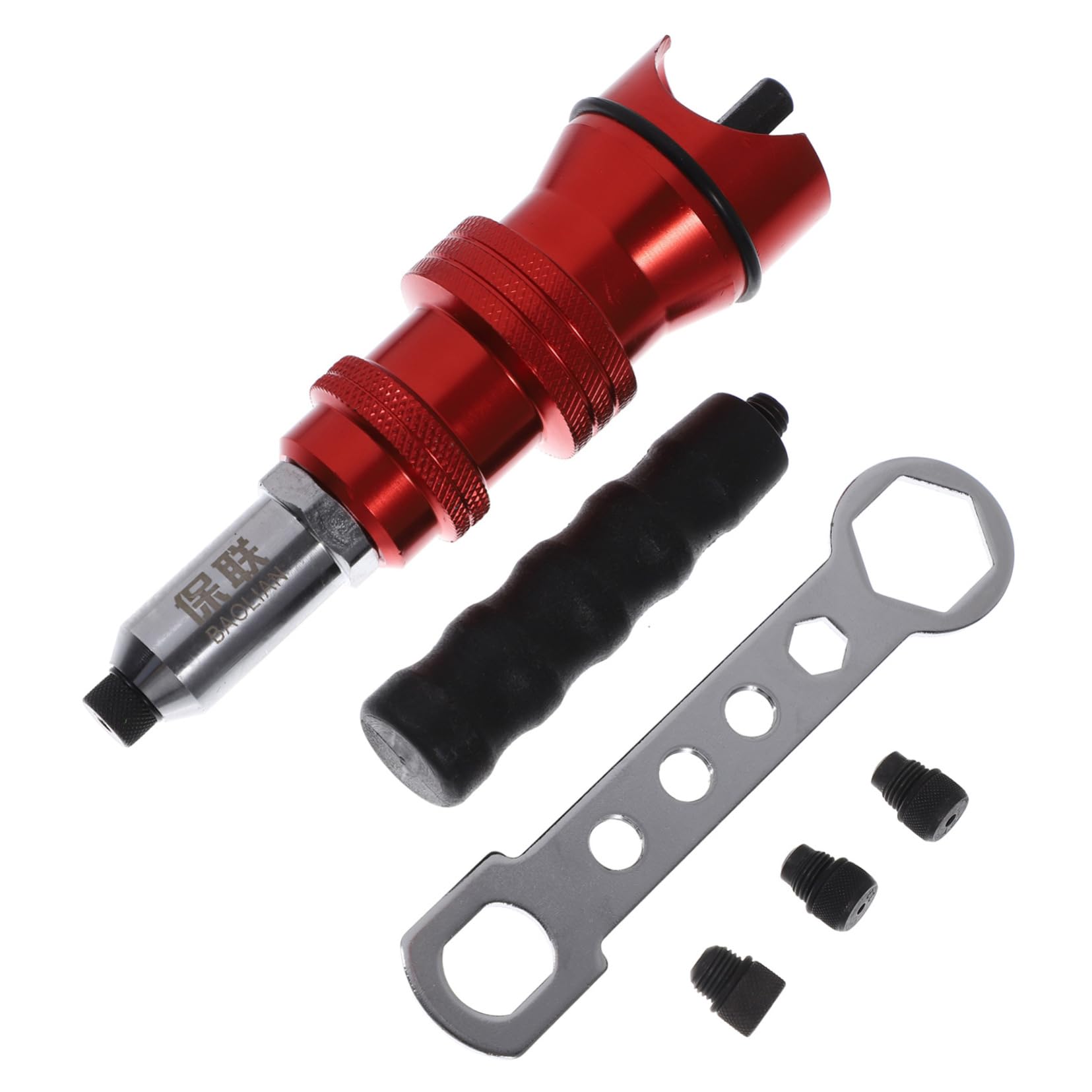 FAVOMOTO 1 Set Electric Rivet Power Tools Automotive Tool Set Impact Drill Adapter Keys Automatic Rivet Tool Set Rivet Adapter Riveter Connector Tool Cordless Riveting Tool Red Car