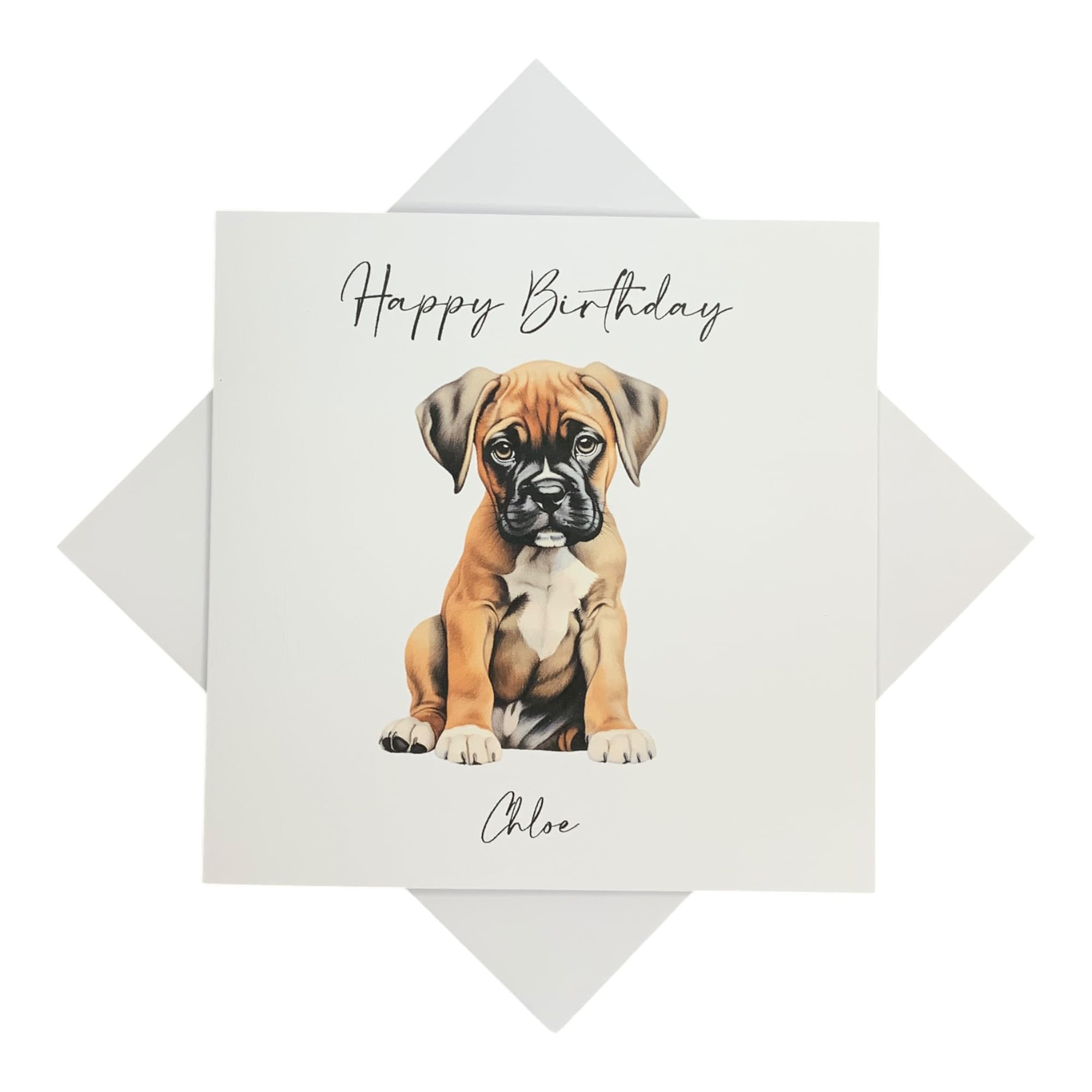 Personalised Dog Birthday Card - Greeting Card, Gift for Daughter Sister Niece Granddaughter Son Brother Nephew Grandson Cousin Friend - Various Designs To Choose (Boxer)