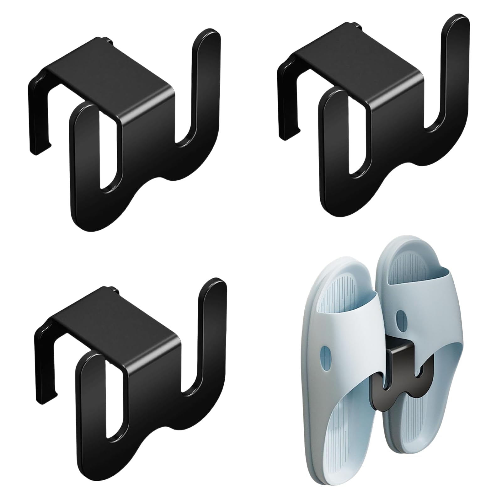 3 Stück Shoe Rack Schuhorganizer Hängeorganizer Organizer Bad Schuhaufbewahrung Schuhregal Metall Schuhhalter Wand Schuhregal Tür Hängend Wandmontage Schuhhalter Schuh Aufbewahrung(Schwarz)