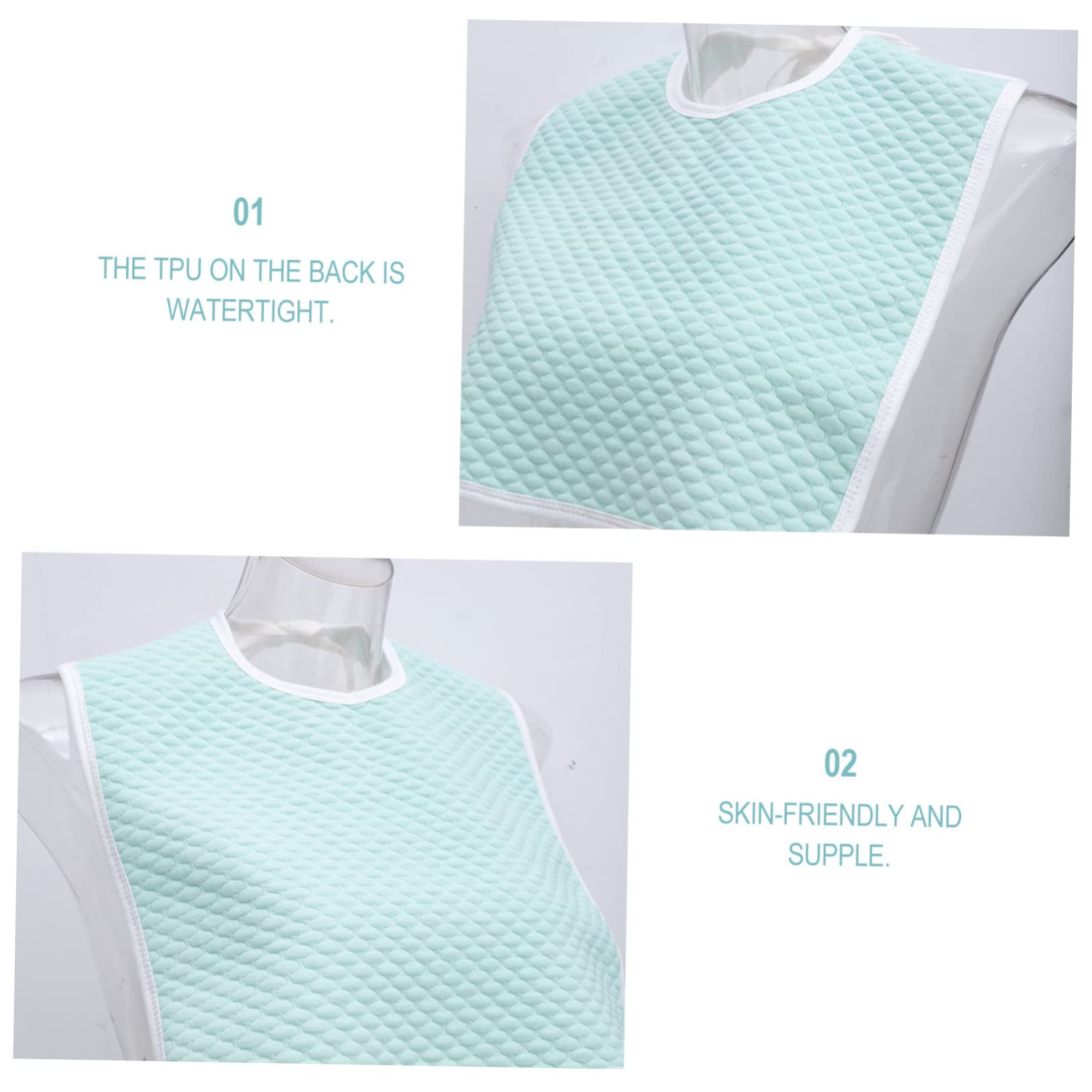 4 Sets Einfache Lätzchen Für Senioren Praktische Ölfeste Lätzchen Für Senioren Gekämmte Baumwolle Polyester Tpu Speicheltücher Für Senioren 2 Stück * 4