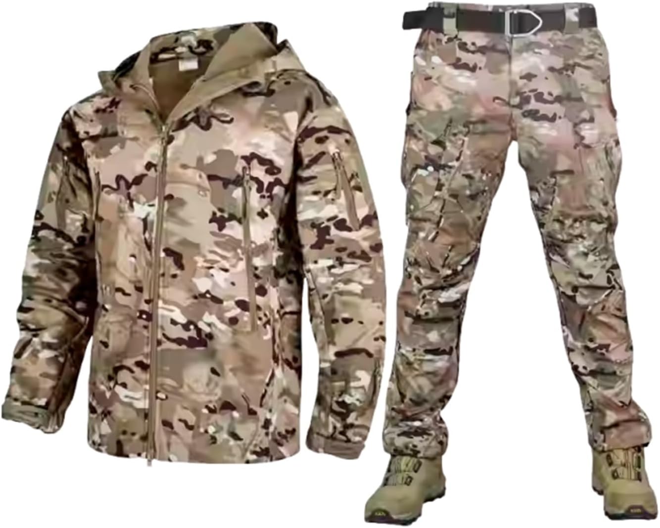 Mens Ski Suits Two Piece, Winter Warm Outdoor Camouflage Windproof Waterproof Ski Suits Set for Men