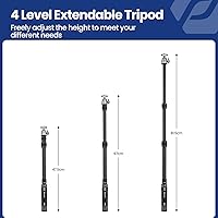 Vista 2 de Fotopro Trípode de escritorio de aleación de aluminio de aleación de aluminio de 360 grados, tornillo de 1/4 pulgadas, mini trípode de mesa portátil