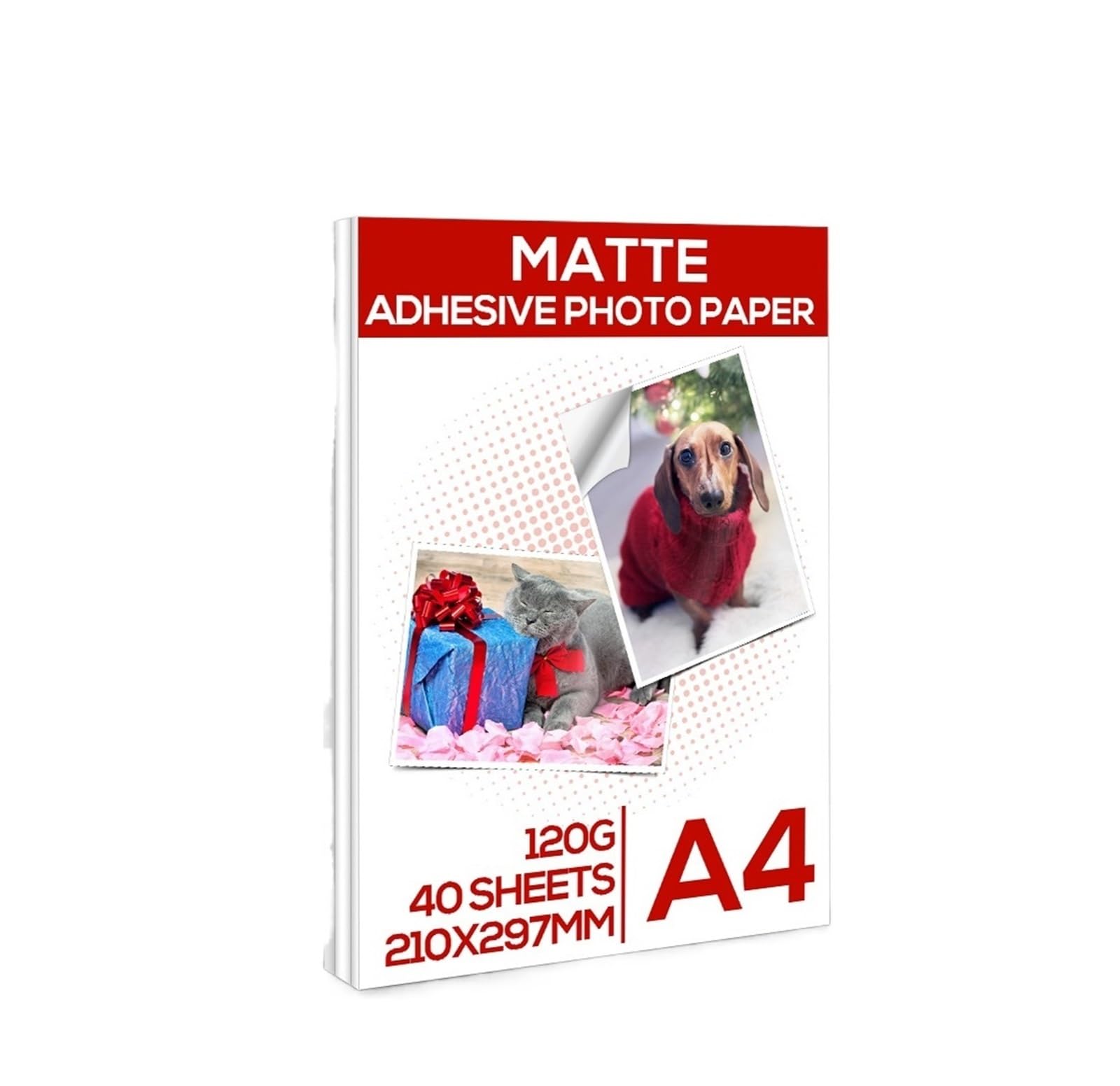 A4 20/40 Blatt Selbstklebendes, Mattes, selbstklebendes Fotopapier for alle Tintenstrahldrucker. Mattes Druckerpapier, Tintenstrahl-Aufkleber-Fotopapier Lucky (Color : 40 Sheets)