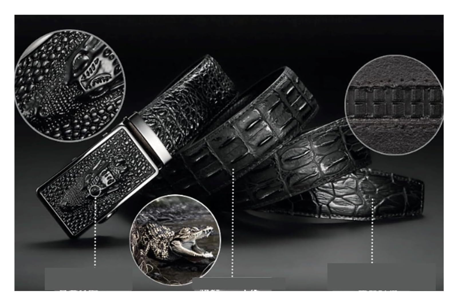 Cinturones para hombre, Cinturones de lujo con hebilla aleación automática 3d ajustables