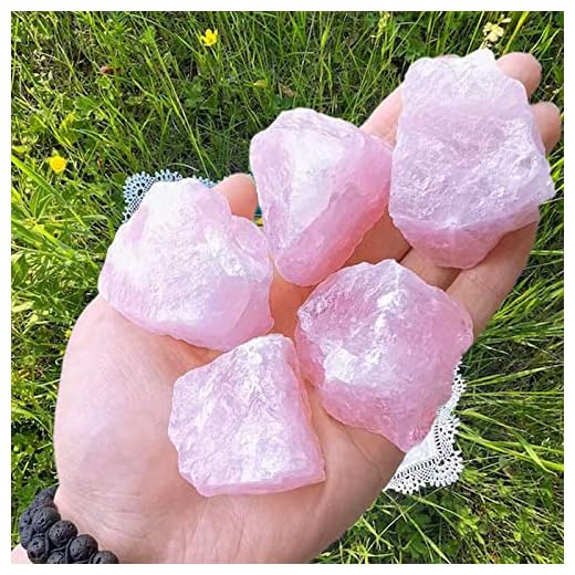 LAIDANLA Rose Quartz 2" Natural Rough Stones Crystal Large Raw Crystals Bulk Healing Gemstones for Reiki Healing Tumbling Fountain Rocks Wire Wrapping Decoration Cabbing Lapidary 4PCS 0.55lb