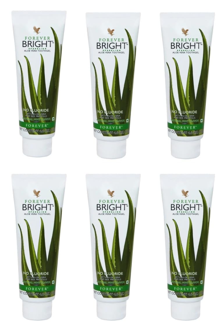 Forever Living Bright Toothgel, Natural Mint Flavor, Pack of 6