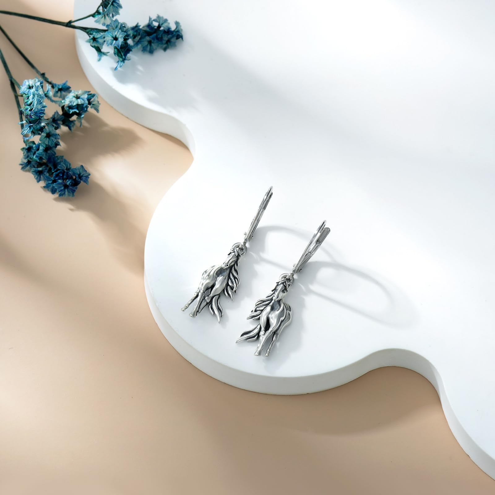 PROESS Tier Ohrringe 925 Sterling Silber Plateau Kuh/Axolotl/Schwein/Hund/Panda/Elefant Ohrringe Tierschmuck Weihnachten Muttertag Geschenk für Frauen