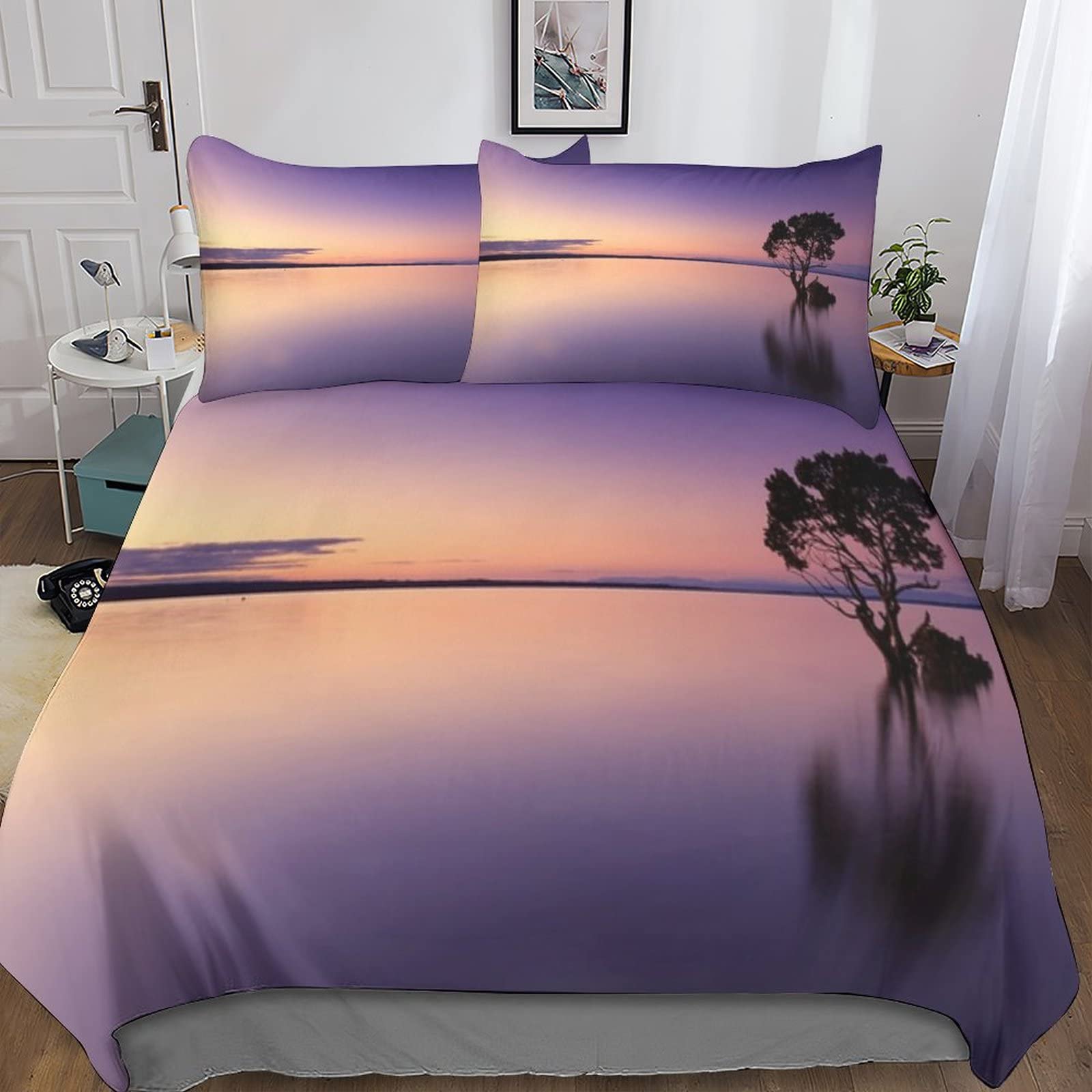 Parure de lit 3D en microfibre respirable et confortable double 200x200cm