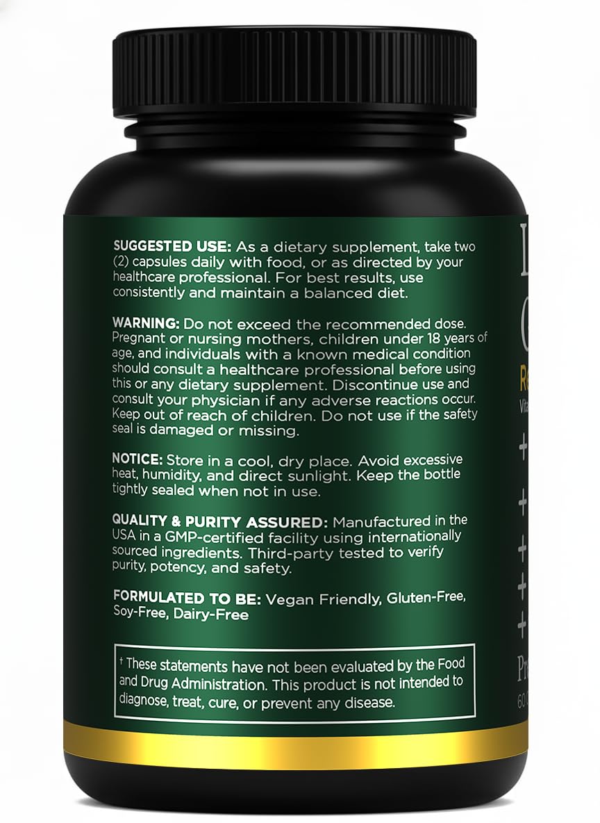 Liposomal Glutathione Capsules with Resveratrol & Milk Thistle Supplement for Men and Women - L-Glutathione - 60 Capsules, Third Party Tested, Made in USA — Amazon image 7