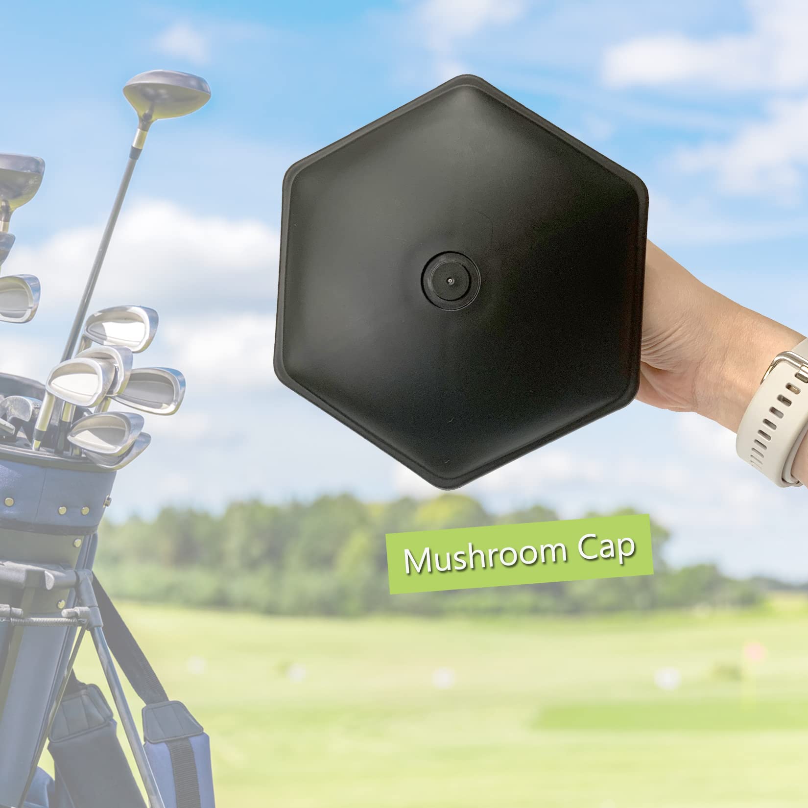 Golf Travel Club Bag Support Rod Mushroom Cap, Plastic, Golf Clubs Trip Cover Support Protector System Accessories, Dia 6" - Image 4