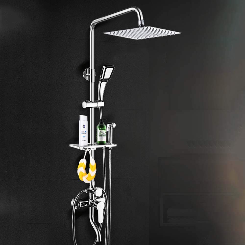 Système de douche mitigeur thermostatique salle de bain avec pomme carrée