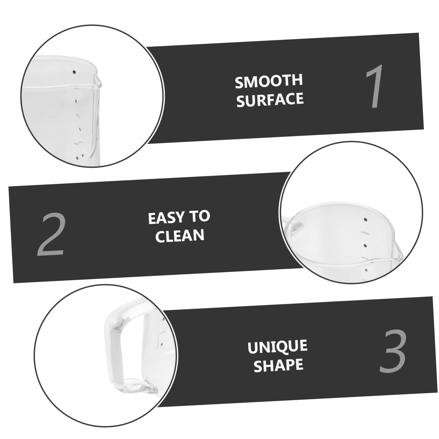 HOLIDYOYO 1Pc Transparent Glass Coffee Pot Versatile Home Supplies for Hot Cold Beverages Measuring Cup with Ergonomic Handle for Coffee Tea and More Capacity