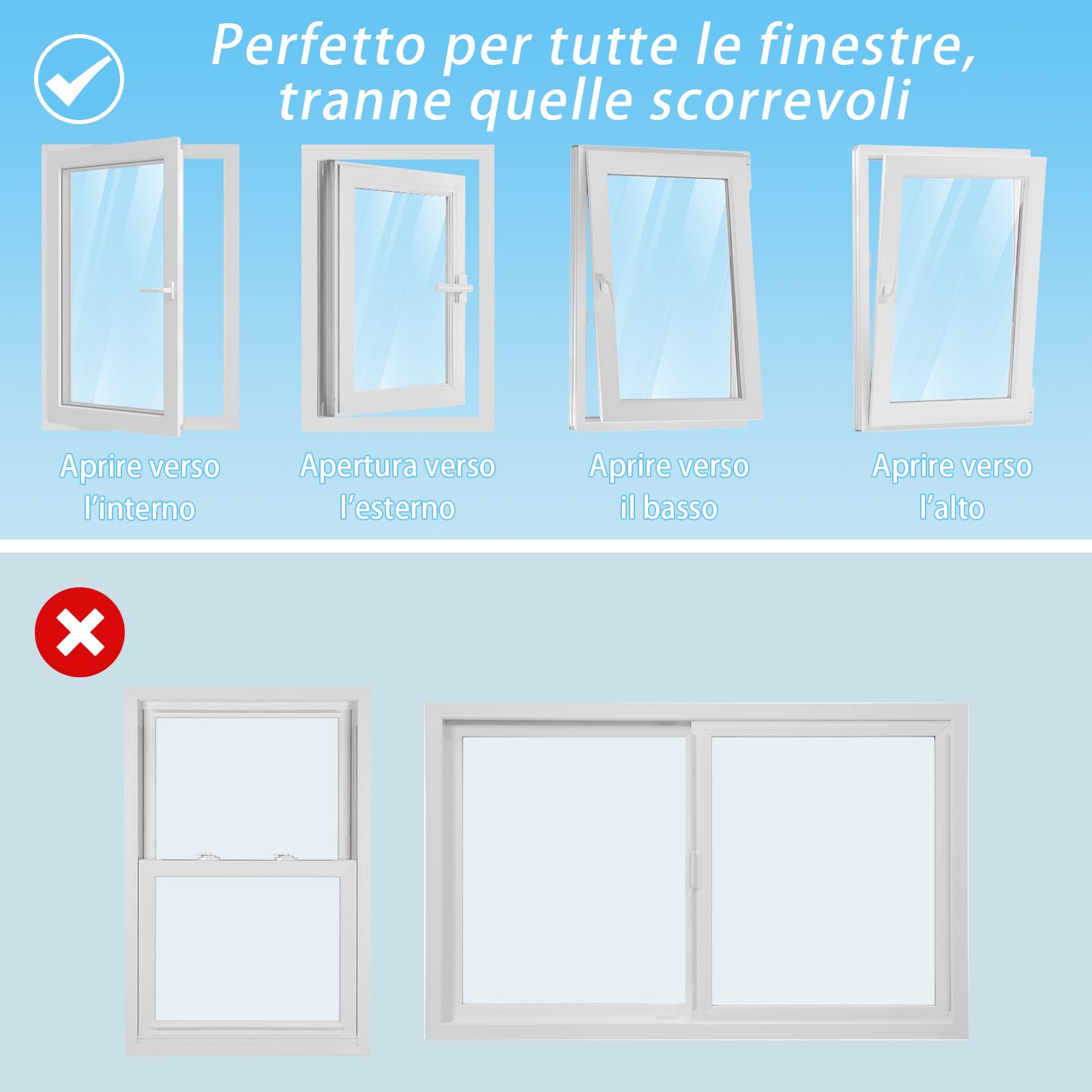 REDTRON 300CM Guarnizione Universale per Finestre per Condizionatore Portatile, Asciugatrice, AirLock Per Tutti Condizionatori Portatili, Facile da Montare Con zip, Hot Air Stop (Facile da Installare)