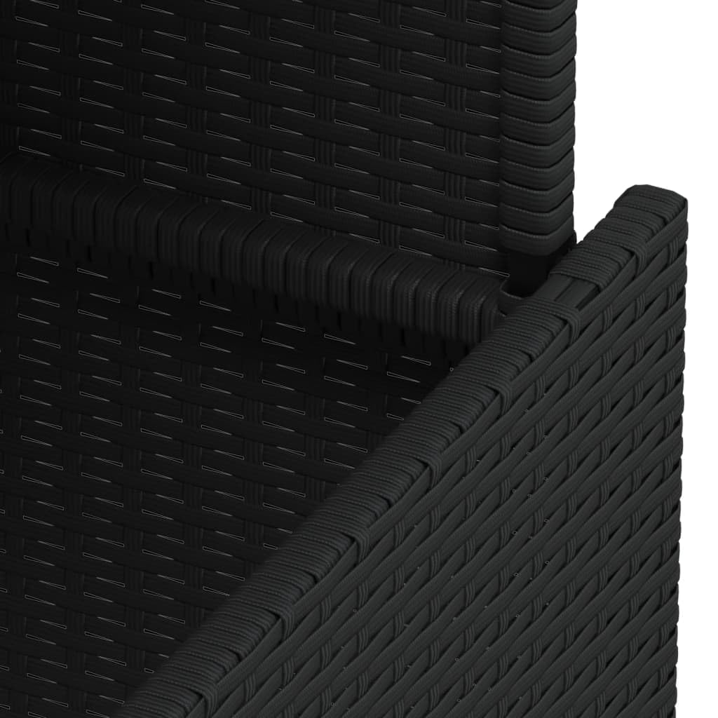 vidaXL Tavolo da Giardino Piano in Vetro Nero 100x55x73 cm Polyrattan