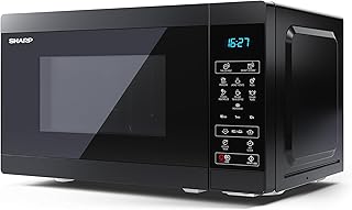 SHARP YC-MS02U-B Compact 20 Litre 800W Digital Microwave, 11 power levels, ECO Mode, defrost function, LED cavity light - Black