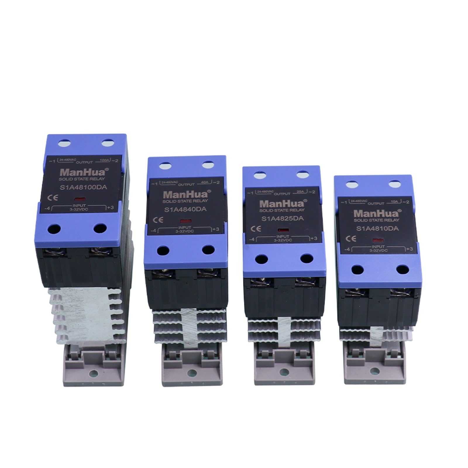 VDOQTLJT Din Rail Solid State Relay with Radiator S1A48 10DA 25DA 60DA 80DA 100DA 120DA DC Control AC Single Phase(S1A4860DA)