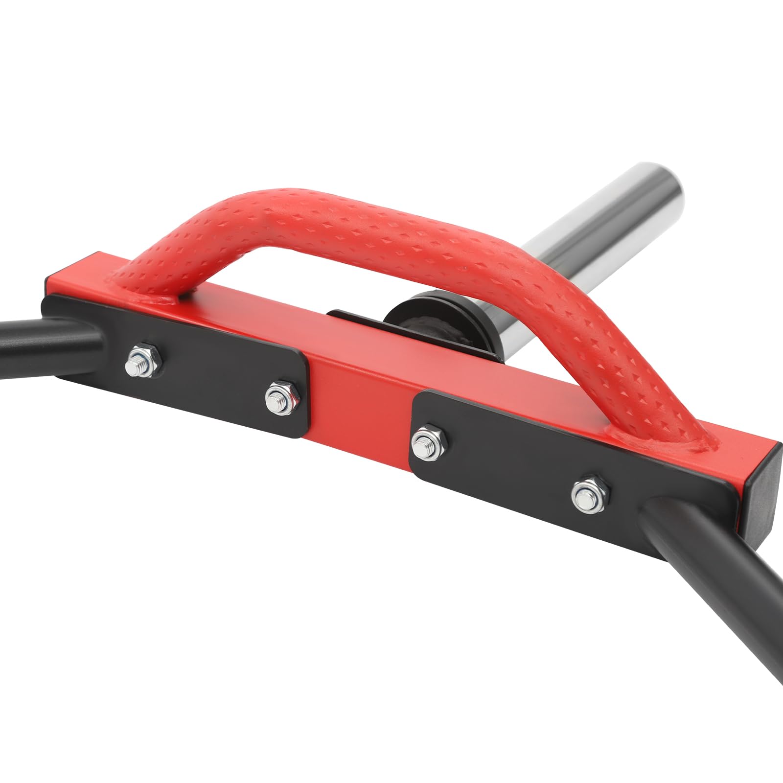 Trap Bar 50 mm attacco Hex Bar 142 cm per sollevamento e squat fino a 150 kg manubrio con clip a molla per allenamento a casa, palestra, tricipiti, rosso