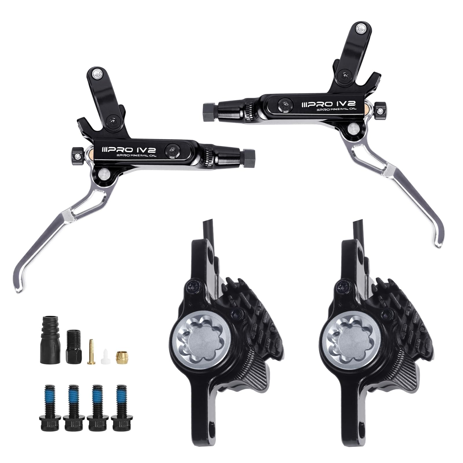 Photo 1 of ** red**
BUCKLOS IIIPRO IV2 MTB Hydraulic Disc Brake Set, 2 Piston Left Front 850mm Right Rear 1550mm Aluminum Alloy Levers Calipers for Mountain Bike/Ebike/Folding Bike/Fat Bike