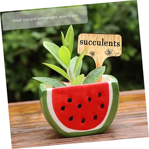 Miniatura 2 de Happyyami 1 Set 50Pcs T-Shaped Wooden Plant Sign Insert suculentas Mini Labels Wooden Tags Mini Plants Wood Tags Plant t- Wood Plant Sign Bamboo