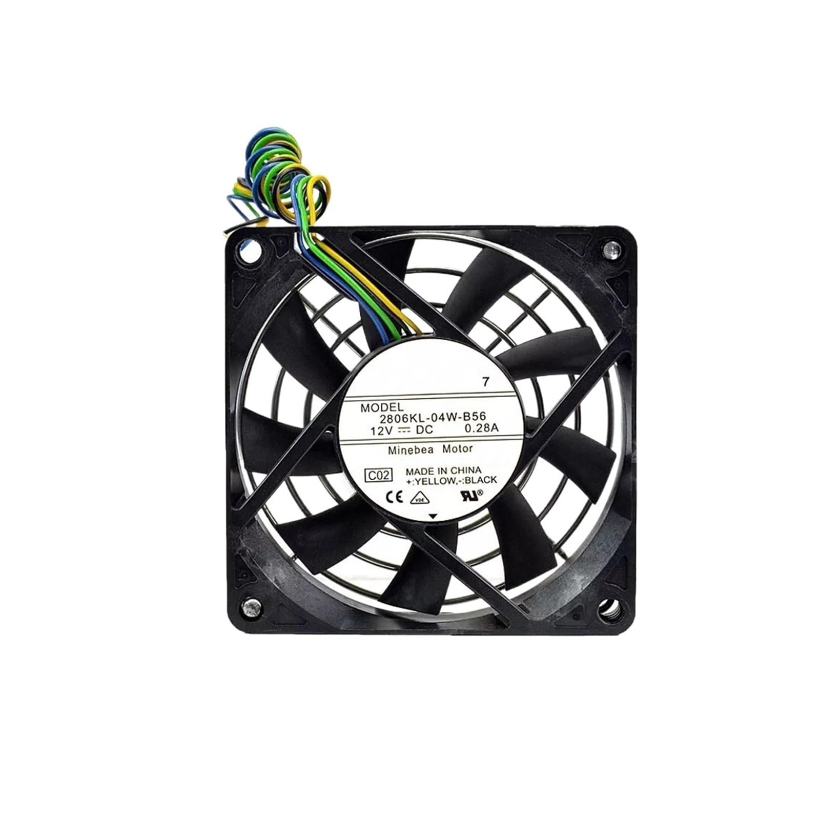 YLPWKMVZ Server Cooling fan 2806KL-04W-B56 12VDC 0.28A 70 * 70 * 15mm 4-pin